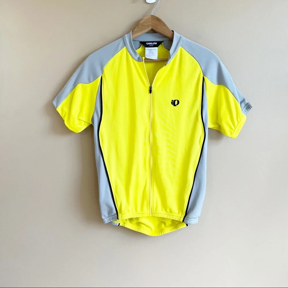 PEARL IZUMI men’s slice cycle jersey size medium yellow short sleeve - Picture 1 of 8
